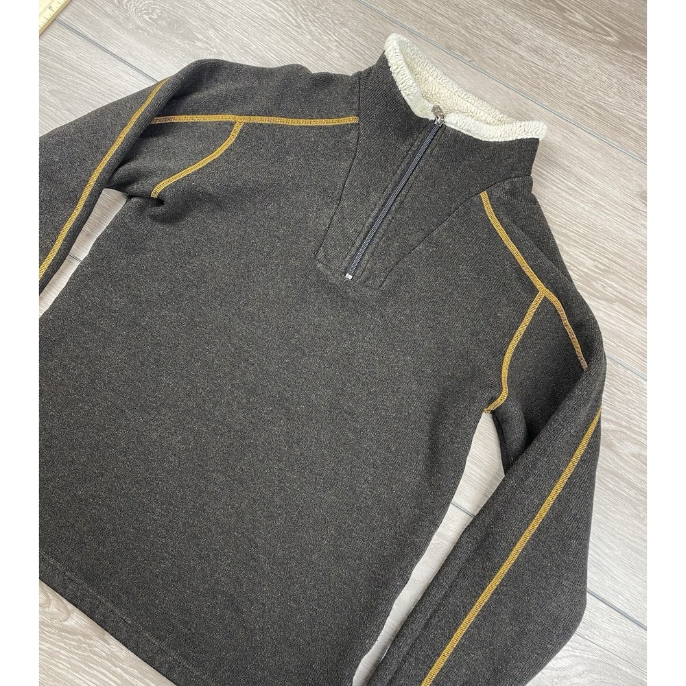Kuhl Men's Europa 1/4 Zip Fleece Sweater Brown Size‎ Medium